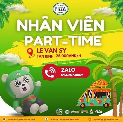 THE PIZZA COMPANY TUYỂN DỤNG PARTTIME - BẾP, NHÂN VIÊN PHỤC VỤ