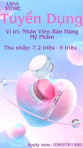 VIỆC LÀM BÌNH THẠNH - TUYỂN NHÂN VIÊN BÁN MỸ PHẨM