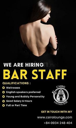 CAIRO BAR Tuyển NV PHỤC VỤ BAR NỮ làm tại Q1 ĐI LÀM NGAY 