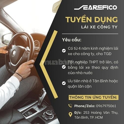 [TP.HCM] Searefico tuyển dụng Tài xế Tổng Giám đốc