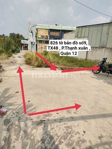 Bán 156m2 đất full thổ cư, số 826 tờ bản đồ số 9, TX48, P.Thạnh Xuân