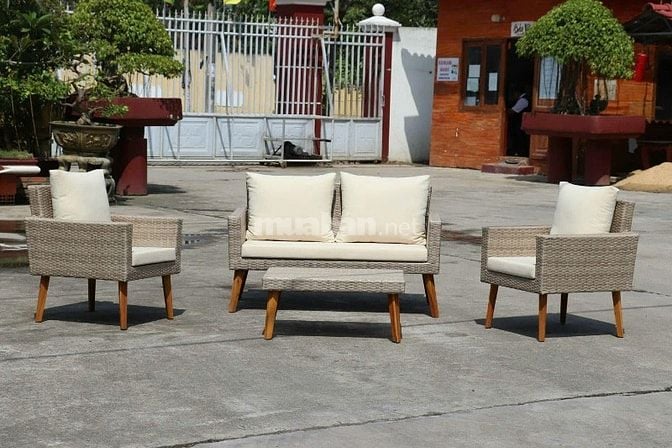 Sofa gỗ giả mây hàng xuất khẩu nguyên Thùng 