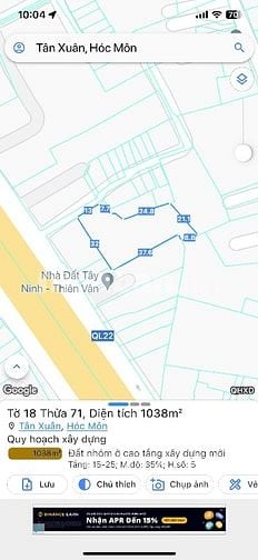 125m2 đất , nhà đẹp 2 tầng, Đường Quốc Lộ 22, Tân Xuân , Hóc Môn 3,95T