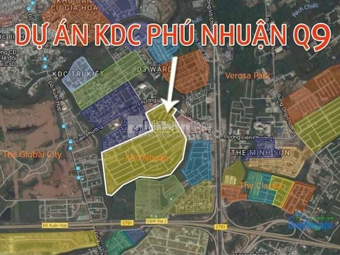 Bán 1 số lô đất dự án khu biệt thự Phú Nhuận, P.Phước Long B, Quận 9.