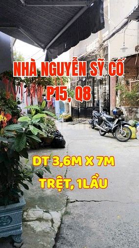 Nhà sát MT Nguyễn Sỹ Cố, P15 Q8. Nhà đúc 1trệt, 1lầu, 3,6m x Dài 7m.