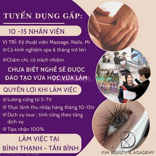 KIMSPA Tuyển dụng nhân viên siêu xịn