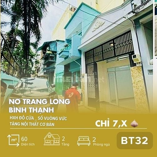 [BT32] Nhà đẹp Nơ Trang Long, Bình Thạnh – HXH 5m – Sổ Vuông – CHỈ 7,x