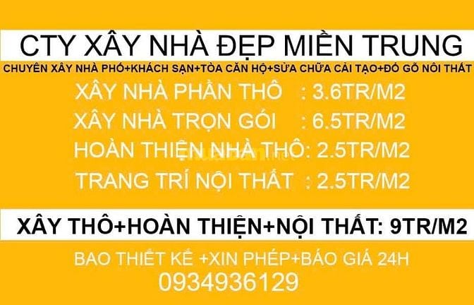 Đơn giá xây thô và xây nhà đẹp trọn gói giá tốt nhất Đà Nẵng 2025