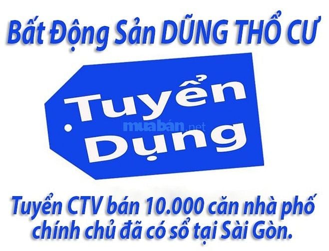 Tuyển CTV bán 10.000 căn nhà phố chính chủ đã có sổ tại Sài Gòn.