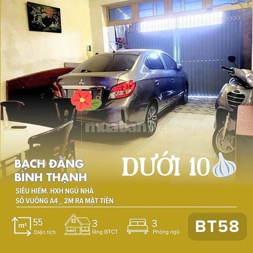 [BT58] Nhà hiếm dưới 10 T.ỷ_ HXH ngủ nhà Bạch Đằng, Bình Thạnh_4,6x12m