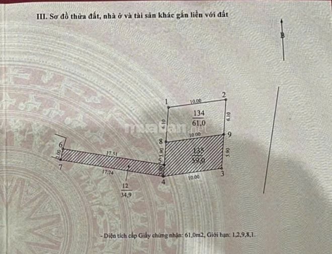 Cần bán mảnh đất tuyệt đẹp tại xã Kim Lan, huyện Gia Lâm, DT 61 m2