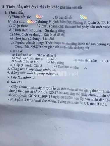 Bán nhà Huỳnh Mẫn Đạt P3 Q5 dt 3,5x9,5m 4 tầng chỉ 7 tỷ.