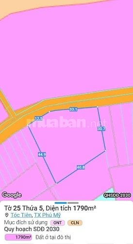 🏡 BÁN ĐẤT ĐẸP 1790M² TẠI XÃ TÓC TIÊN, TX. PHÚ MỸ, BÀ RỊA - VŨNG TÀU 