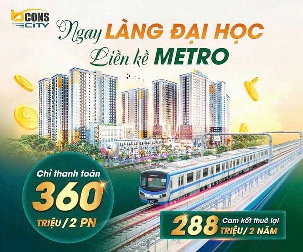 Chỉ 360 triệu nhận ngay căn hộ bcons city metro bến thành suối tiên