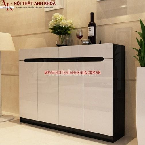 Tủ Giày Gỗ Công Nghiệp Kết Hợp Cánh Acrylic Cao Cấp Sang Trọng