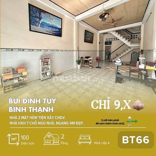 [BT66] HXH Bùi Đình Túy, Bình Thạnh_Khuôn đất vuông 100m2 - Chỉ hơn 9T