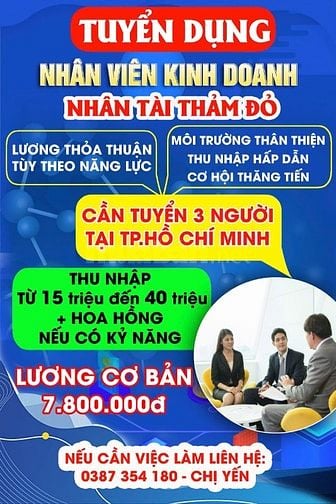 Bên mìnhcần tuyển gấp 05 nhân viên  