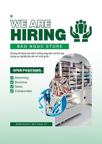 Bảo Ngọc Store Tuyển Dụng Nhân Viên Bán Hàng Không Yêu Cầu Kinh Nghiệm