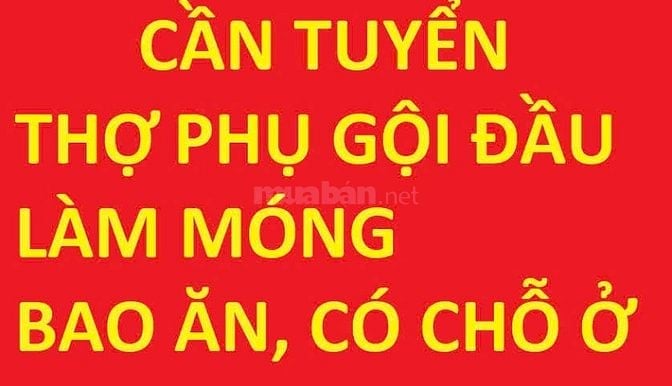 Tuyển gấp thợ phụ gội đầu, làm móng, bao ăn, có chỗ ở lại