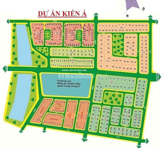 Bán nền đất đ/diện công viên, KDC Kiến Á, sổ hồng riêng, dt 135m2 Giá