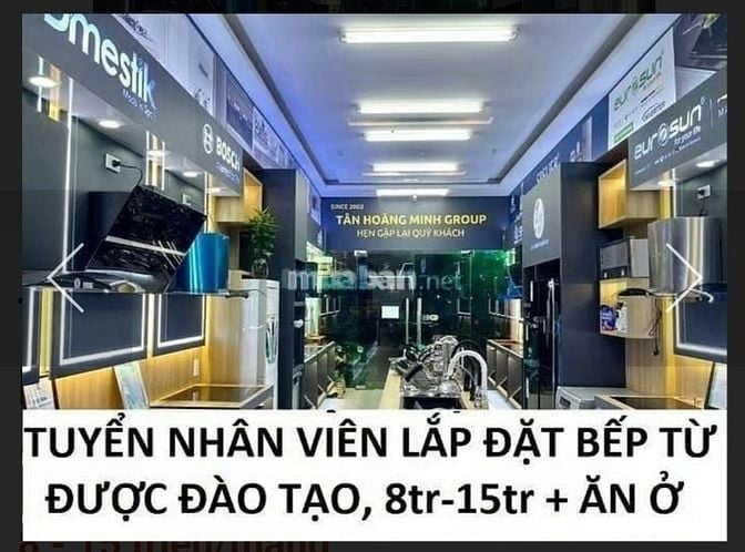 Tuyển thợ lắp đặt bếp từ tại Hà Nội, được đào tạo, có chỗ ở, 8 - 15tr