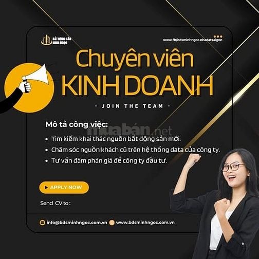 Công ty Minh Ngọc cần tuyển 30 Nhân Viên Kinh doanh