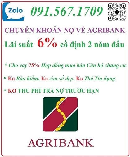 Nhà nhỏ, hỗ trợ CHUYỂN KHOẢN VAY VỀ AGRIBANK LS 6% CỐ ĐỊNH 2 NĂM