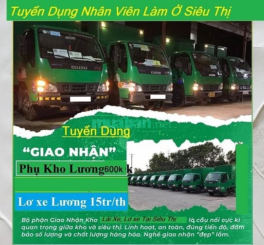 Siêu Thị Bách Hóa Tuyển Phụ Xe, LĐPT Xếp Bánh Kẹo Lương 18tr/th