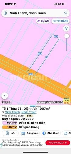 Bán đất đẹp, giá tốt tại Vĩnh Thanh, Nhơn Trạch, Đồng Nai, nhỉnh 5,2 t