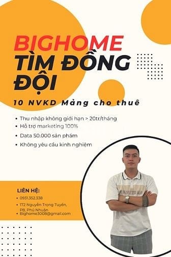 Công Ty BigHome tuyển 10 sale BDS mảng cho thuê - mua bán - có lương