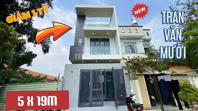 🏘 BÁN GẤP  Nhà mới xây 5 X 19 Đúc 3Tấm , Sân Thượng - Giếng trời 