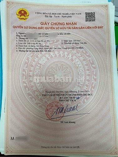 Bán đất mặt tiền sát trục đường chính dự án Long Bửu