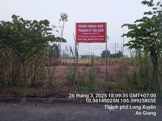 Bán 136m2 đất ở tại đô thị tại phưỡng Mỹ Hòa, Long Xuyên, An Giang