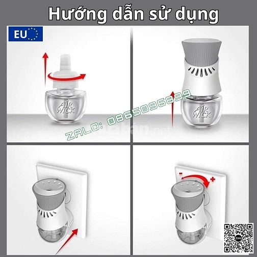 Bộ tinh dầu thơm phòng AirWick 19ml nhập khẩu Châu Âu, hỗ trợ khử mùi