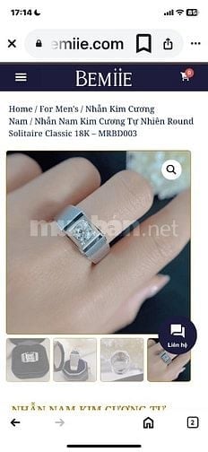 Nhẫn Mỹ hợp kim xoàn kim cương 