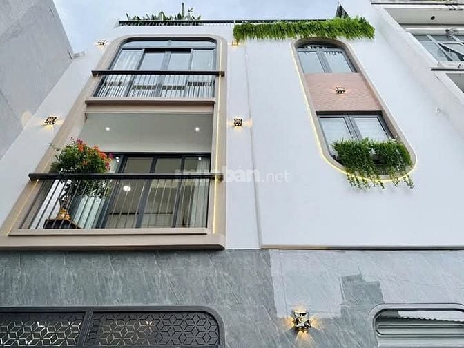 Nhà 7 x 5 nở hậu đúc 1 trệt 2 lầu sân thượng hẻm 4m đường số 28 p6 