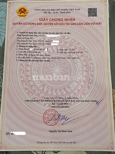 Bán đất mặt phố lớn kèm nhà gần chợ VINH