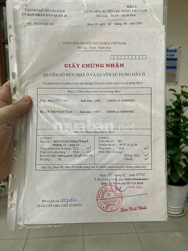 BÁN NHÀ QUẬN 10 GẦN MẶT TIỀN, HẺM LỚN THÔNG XE HƠI
