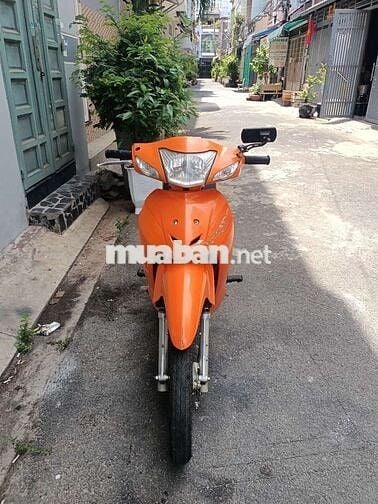 Xe wave alpha 50cc màu cam bánh mâm thắng đùn,