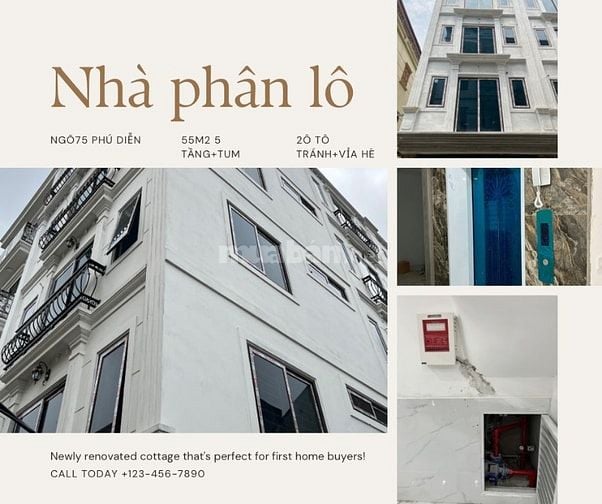 BÁN NHÀ MẶT NGÕ 75 PHÚ DIỄN – 5 TẦNG THANG MÁY, Ô TÔ ĐỖ CỬA, KINH D
