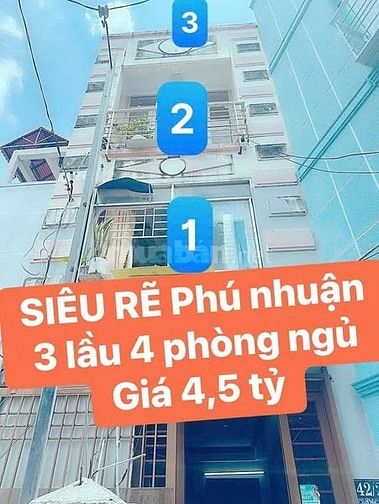 Nhà 3 Lầu Kiên Cố Giá 4.5 Tỷ, Gần Nguyễn Văn Trỗi & Phan Đình Phùng