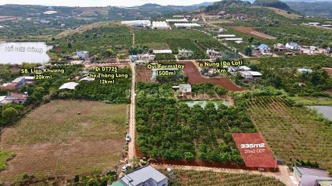 Cách hồ Bãi Công 100m, bán 335m2 đất ở đô thị, ngang 12m, SHR