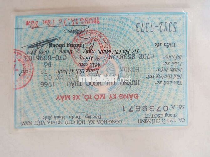 Bán xe DD đỏ hoài niệm