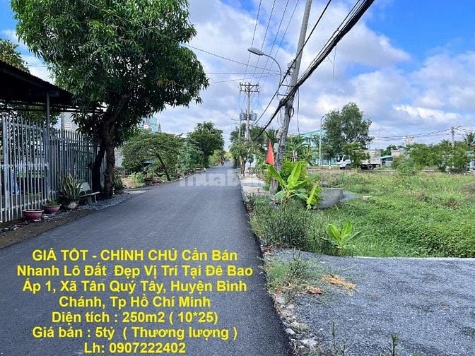 Bán Đất xã Tân Quý Tây, Bình Chánh