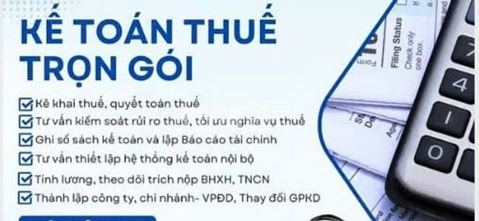 Nhận hồ sơ pháp lý, kế toán thuế trọn gói. Tư vấn thành lập DN