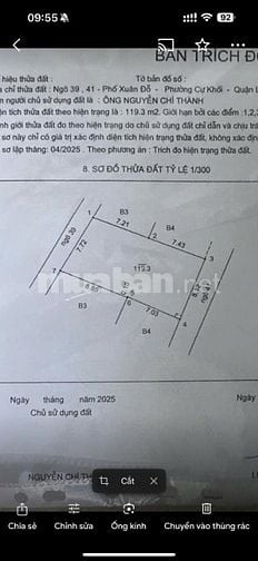 Bán đất mặt ngõ 39-41 Cự Khối Long Biên và MT tại số 157 Đại La HBT HN