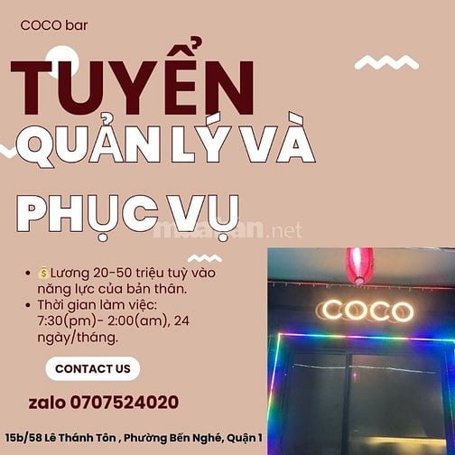 Tuyển Quản Lý và Phục vụ nữ có ngoại hình