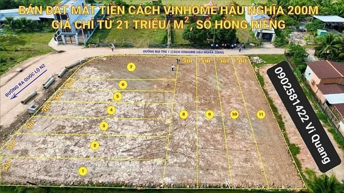 ĐẤT NỀN 160m² NGAY VINHOME HẬU NGHĨA GIÁ 2 tỷ 844, SHR, XÂY DỰNG TỰ DO
