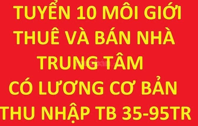 Tuyển 10 mg Thuê và bán nhà phố Trung tâm, thu nhập TB 35-95tr/th