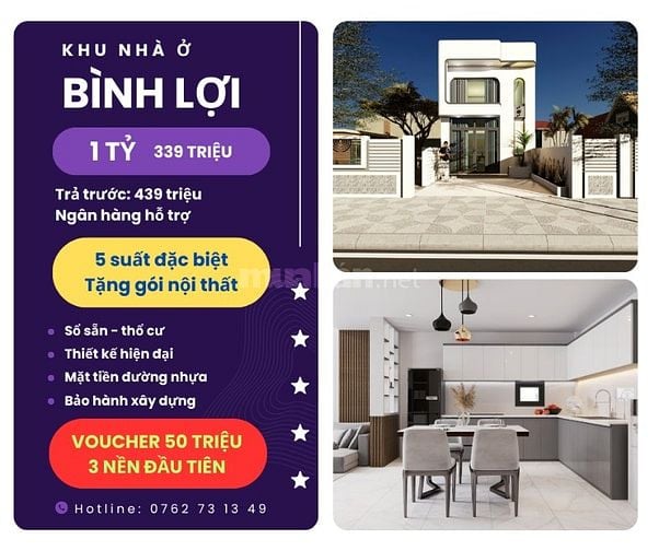 Bán nhà 2 tầng, 160m2, 3 phòng ngủ, đường Long Chiến, Bình Lợi